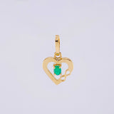 Dije Corazón Infinito Esmeralda 5pts 0.45g / 1/2 in Oro Amarillo 18K
