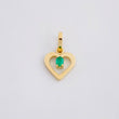 Dije Corazón Chispa Esmeralda 4pts 0.45g / 1/2 in Oro Amarillo 18K
