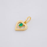 Dije Corazón Chispa Esmeralda 4pts 0.45g / 1/2 in Oro Amarillo 18K