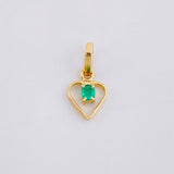 Dije Silueta Corazón Esmeralda 5pts 0.3g / 1/2 in Oro Amarillo 18K