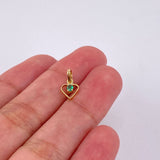 Dije Silueta Corazón Esmeralda 5pts 0.3g / 1/2 in Oro Amarillo 18K