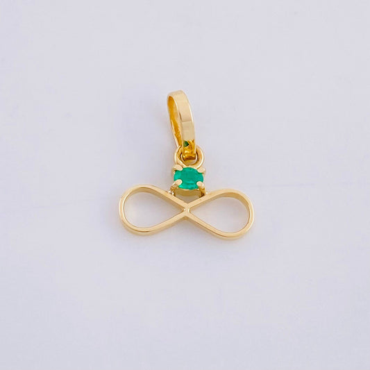 Dije Infinito Esmeralda 2pts 0.3g / 1/2 in Oro Amarillo 18K