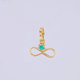 Dije Infinito Esmeralda 2pts 0.3g / 1/2 in Oro Amarillo 18K