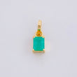Dije Rectangular Esmeralda 33pts 0.35g / 1/2 in Oro Amarillo 18K
