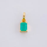 Dije Rectangular Esmeralda 33pts 0.35g / 1/2 in Oro Amarillo 18K