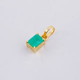 Dije Rectangular Esmeralda 33pts 0.35g / 1/2 in Oro Amarillo 18K