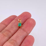 Dije Rectangular Esmeralda 33pts 0.35g / 1/2 in Oro Amarillo 18K