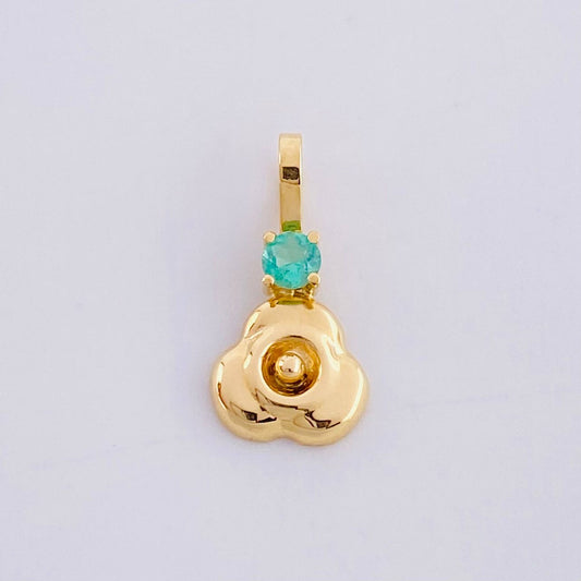 Dije Flor Esmeralda 6pts 0.35g / 1/2 in Oro Amarillo 18K