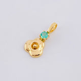 Dije Flor Esmeralda 6pts 0.35g / 1/2 in Oro Amarillo 18K