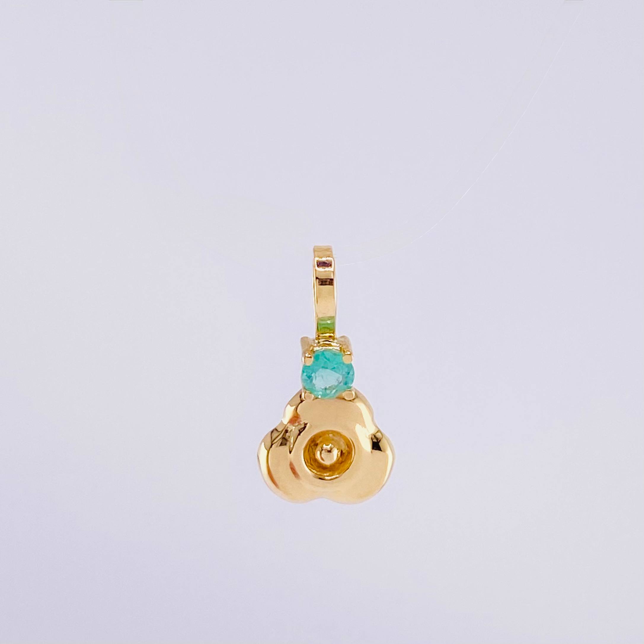 Dije Flor Esmeralda 6pts 0.35g / 1/2 in Oro Amarillo 18K