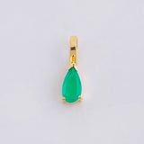 Dije Lagrima Esmeralda 24pts 0.25g / 1/2 in Oro Amarillo 18K