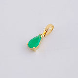 Dije Lagrima Esmeralda 24pts 0.25g / 1/2 in Oro Amarillo 18K