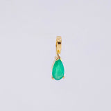 Dije Lagrima Esmeralda 24pts 0.25g / 1/2 in Oro Amarillo 18K