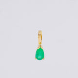 Dije Lagrima Esmeralda 19pts 0.25g / 1/2 in Oro Amarillo 18K