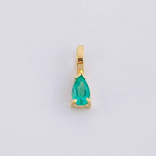 Dije Lagrima Esmeralda 15pts 0.25g / 1/2 in Oro Amarillo 18K