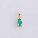 Dije Lagrima Esmeralda 15pts 0.25g / 1/2 in Oro Amarillo 18K