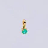 Dije Circulo Esmeralda 16pts 0.2g / 1/4 in Oro Amarillo 18K