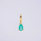 Dije Lagrima Esmeralda 15pts 0.25g / 1/2 in Oro Amarillo 18K