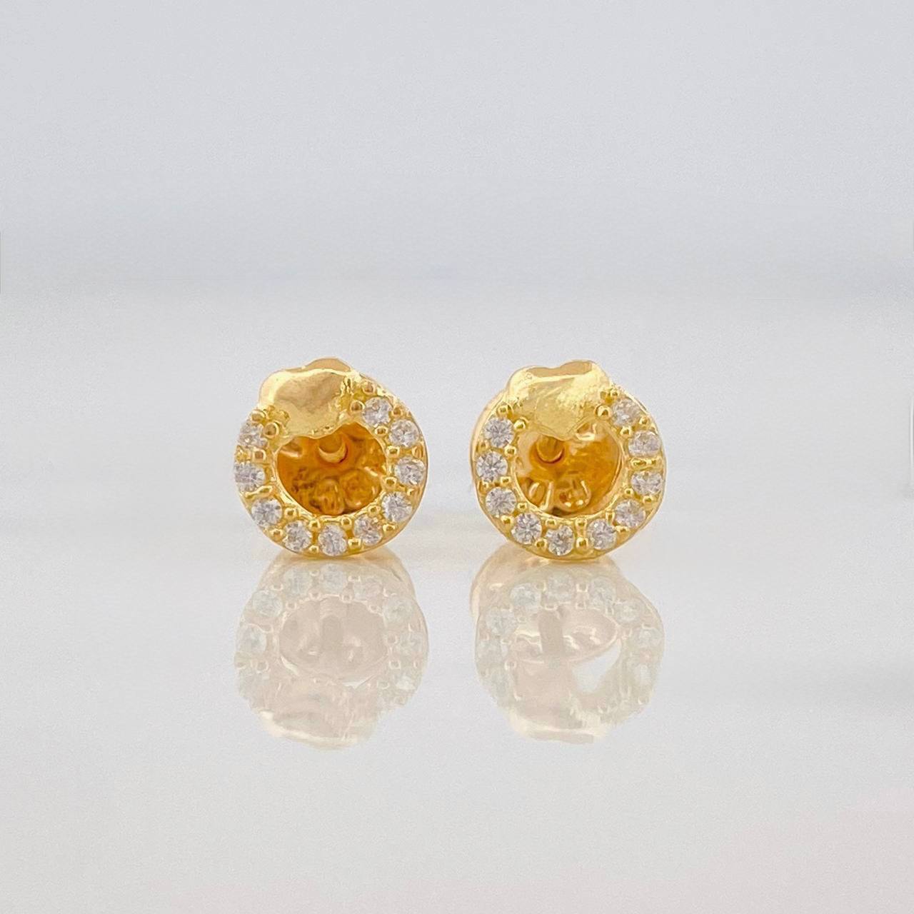 Circle Heart Stud Earrings 0.8g / in / 5.72mm Yellow Gold 18K