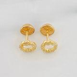 Circle Heart Stud Earrings 0.8g / in / 5.72mm Yellow Gold 18K
