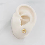 Circle Heart Stud Earrings 0.8g / in / 5.72mm Yellow Gold 18K
