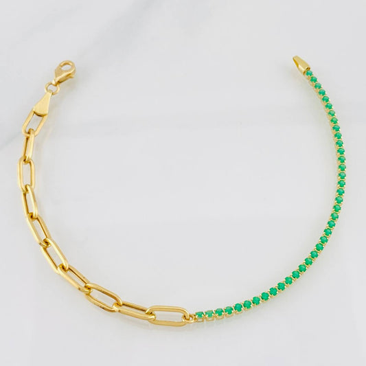 Pulso Tennis Cajón 2.45g / 7 in / 4.1mm Oro Amarillo 18K