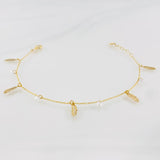 Pulso Aro Seguido Plumas 1.35g / 7 3/4 in / 0.8mm Oro Amarillo 18K