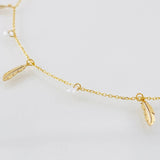 Pulso Modulable Aro Seguido Plumas 1.35g / 6 3/4 in - 7 3/4 in / 0.56mm Oro Amarillo 18K