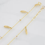 Pulso Aro Seguido Plumas 1.35g / 7 3/4 in / 0.8mm Oro Amarillo 18K