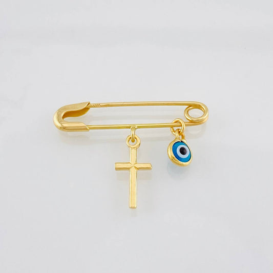 Dije Click Ojo Turco 1.2g / 1 in Oro Amarillo 18K