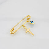 Dije Clip Ojo Turco 1.25g / 1 in Oro Amarillo 18K