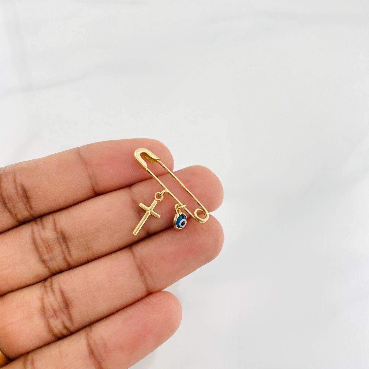 Dije Clip Ojo Turco 1.25g / 1 in Oro Amarillo 18K