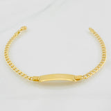 Pulso Cubano Placa 3.7g / 7 in / 2.85mm Oro Amarillo 18K