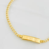 Pulso Cubano Placa 3.7g / 7 in / 2.85mm Oro Amarillo 18K