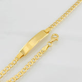 Pulso Cubano Placa 3.7g / 7 in / 2.85mm Oro Amarillo 18K
