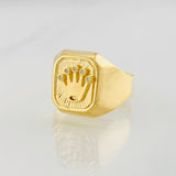 Crown Ring 3.95g / Size 11 1/2 Yellow Gold 18K