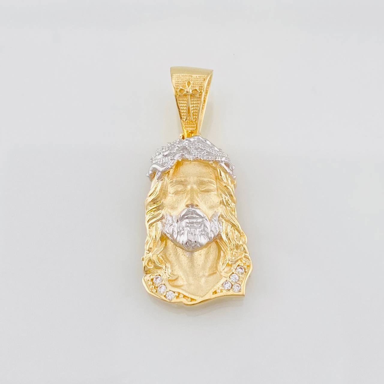 Pendant Face of Christ 3.35g / 1 1/4 in Two-Tone Yellow White 18K Gold