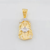 Pendant Face of Christ 3.35g / 1 1/4 in Two-Tone Yellow White 18K Gold