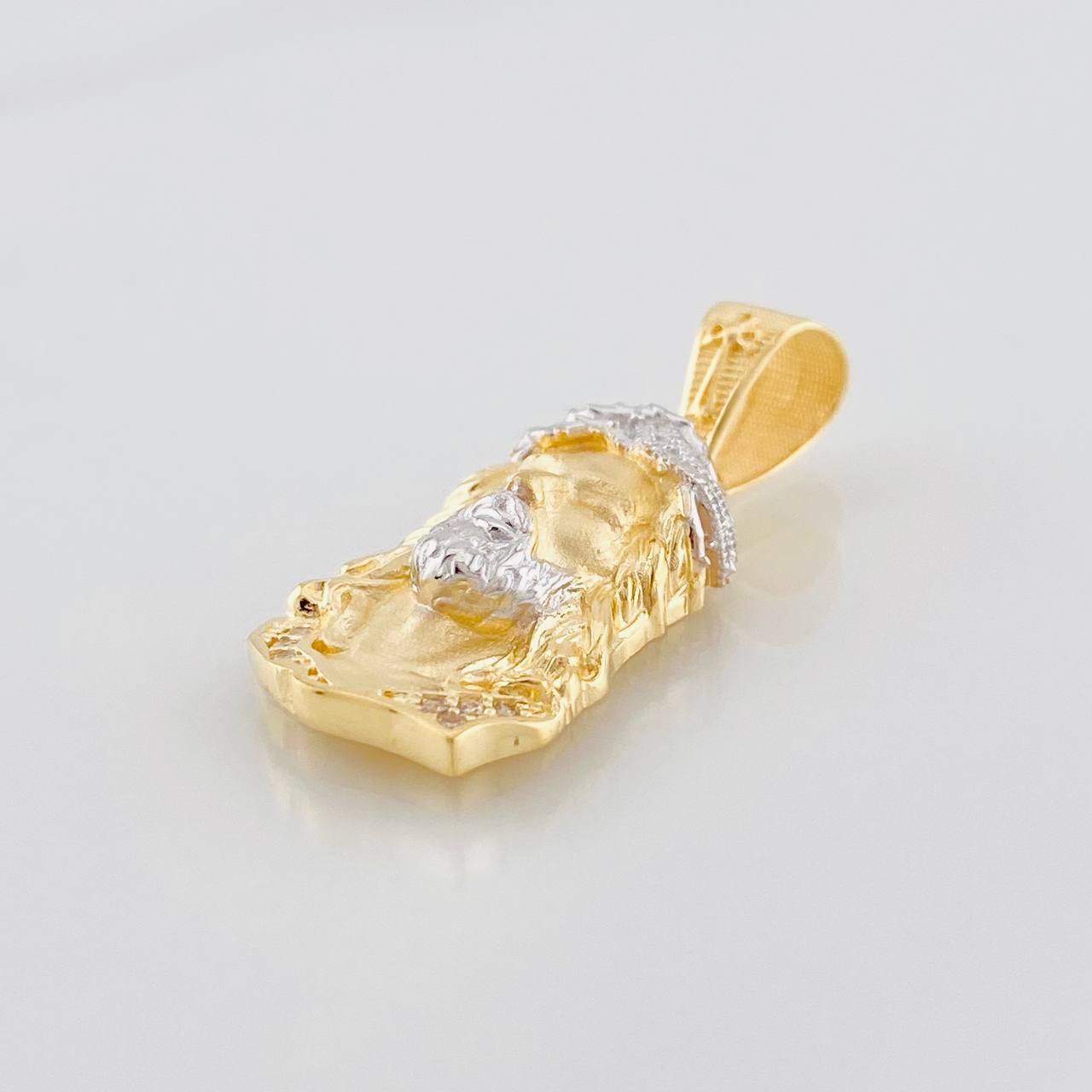 Pendant Face of Christ 3.35g / 1 1/4 in Two-Tone Yellow White 18K Gold