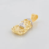 Pendant Face of Christ 3.35g / 1 1/4 in Two-Tone Yellow White 18K Gold