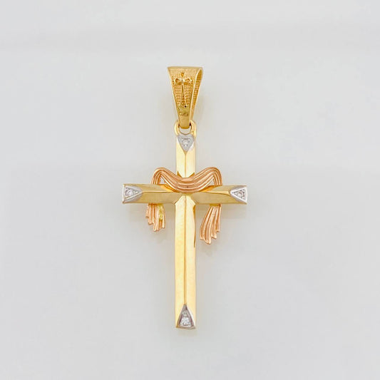 Dije Cruz 2.1g / 1 1/2 in Tres Oros 18K