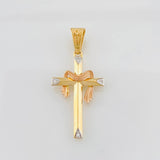 Pendant Cross 2.1g / 1 1/2 in Three Golds 18K