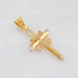Pendant Cross 2.1g / 1 1/2 in Three Golds 18K