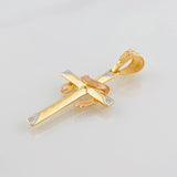 Pendant Cross 2.1g / 1 1/2 in Three Golds 18K