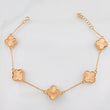 Pulso Modulable Aro Seguido Trebol 6.9g / 8 1/4 in - in / 1mm Oro Rosa 18K