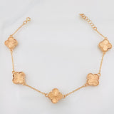 Pulso Modulable Aro Seguido Trebol 6.9g / 8 1/4 in - in / 1mm Oro Rosa 18K