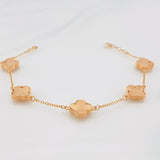 Pulso Modulable Aro Seguido Trebol 6.9g / 8 1/4 in - in / 1mm Oro Rosa 18K