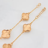 Pulso Modulable Aro Seguido Trebol 6.9g / 8 1/4 in - in / 1mm Oro Rosa 18K