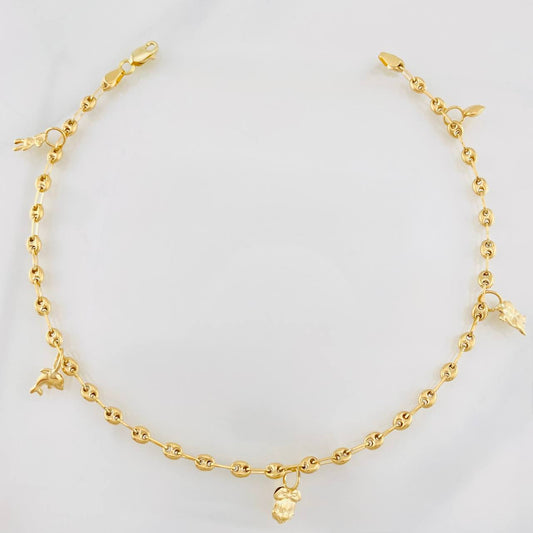 18K Yellow Gold Anklet GC 4.3g / 10 1/2 in / 3.35mm