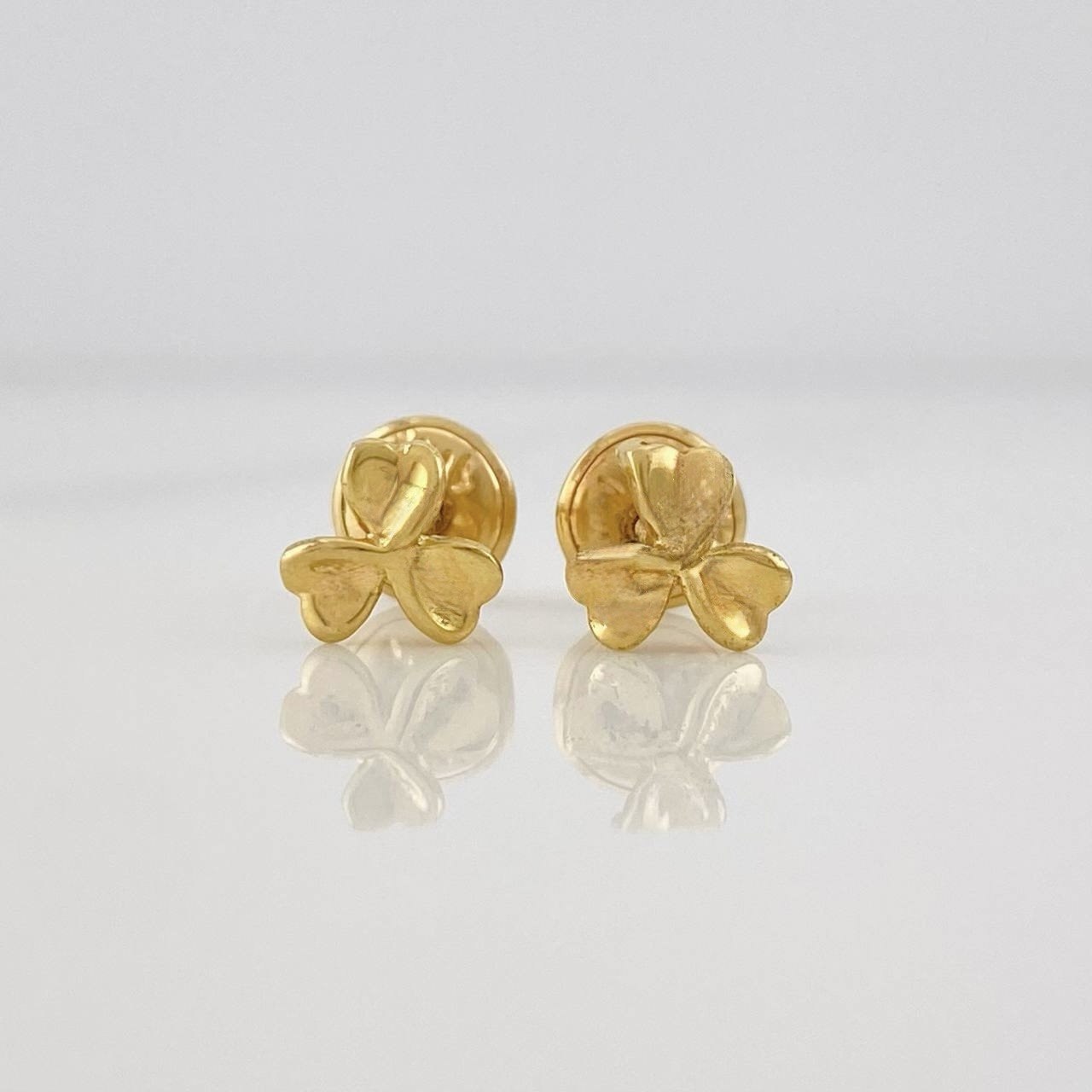Stud Earrings Clover 0.8g / in / 5.8mm Yellow Gold 18K